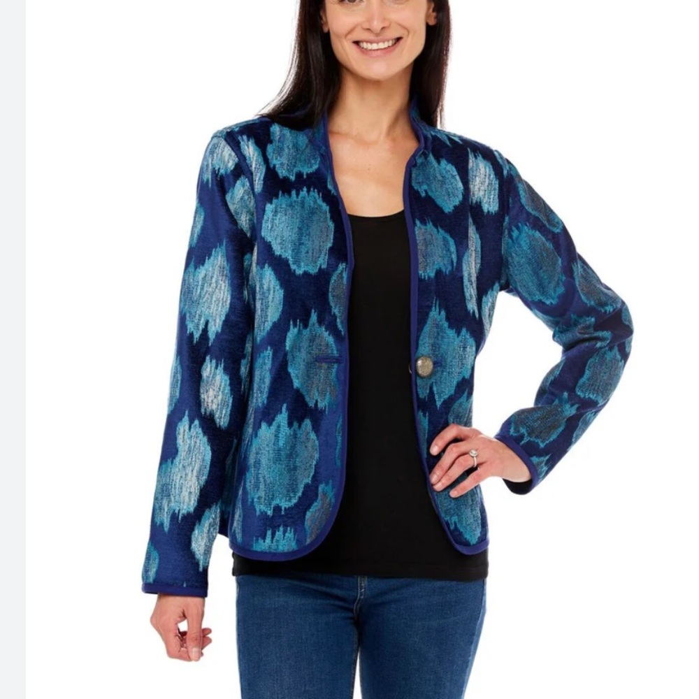 Trimdin Oceana Azure Reversible Jacket Blazer Navy Blue
Turquoise Size Medium